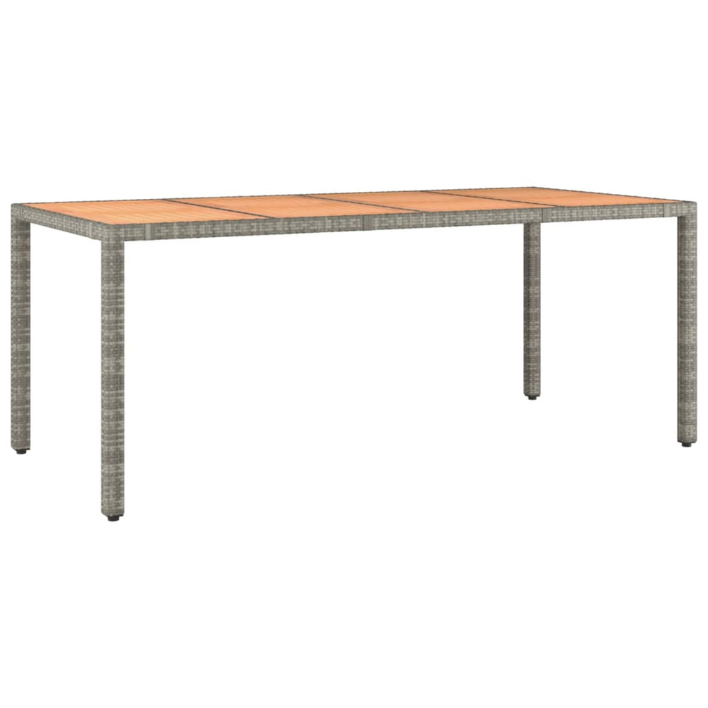 Table de jardin et dessus en bois gris résine tressée et acacia