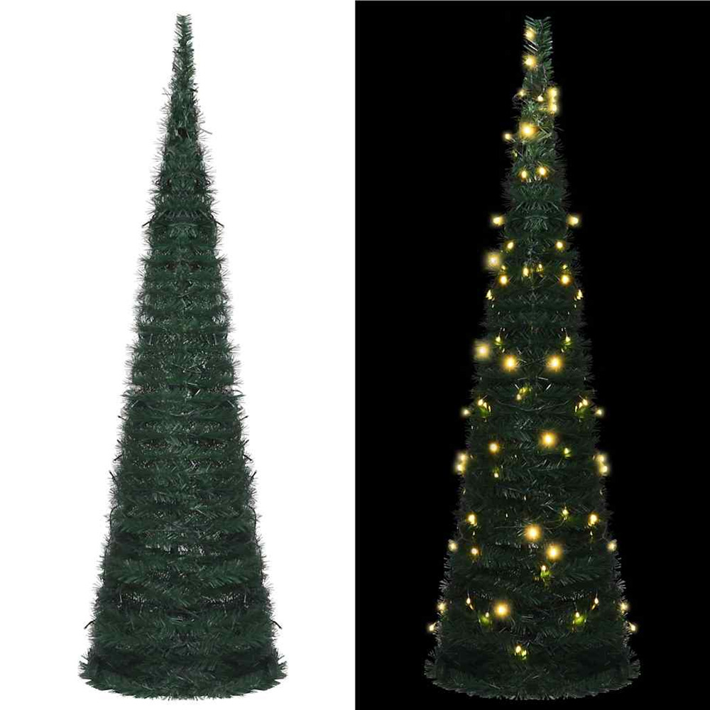 Sapin de noël artificiel pré-éclairé avec guirlandes vert 210cm
