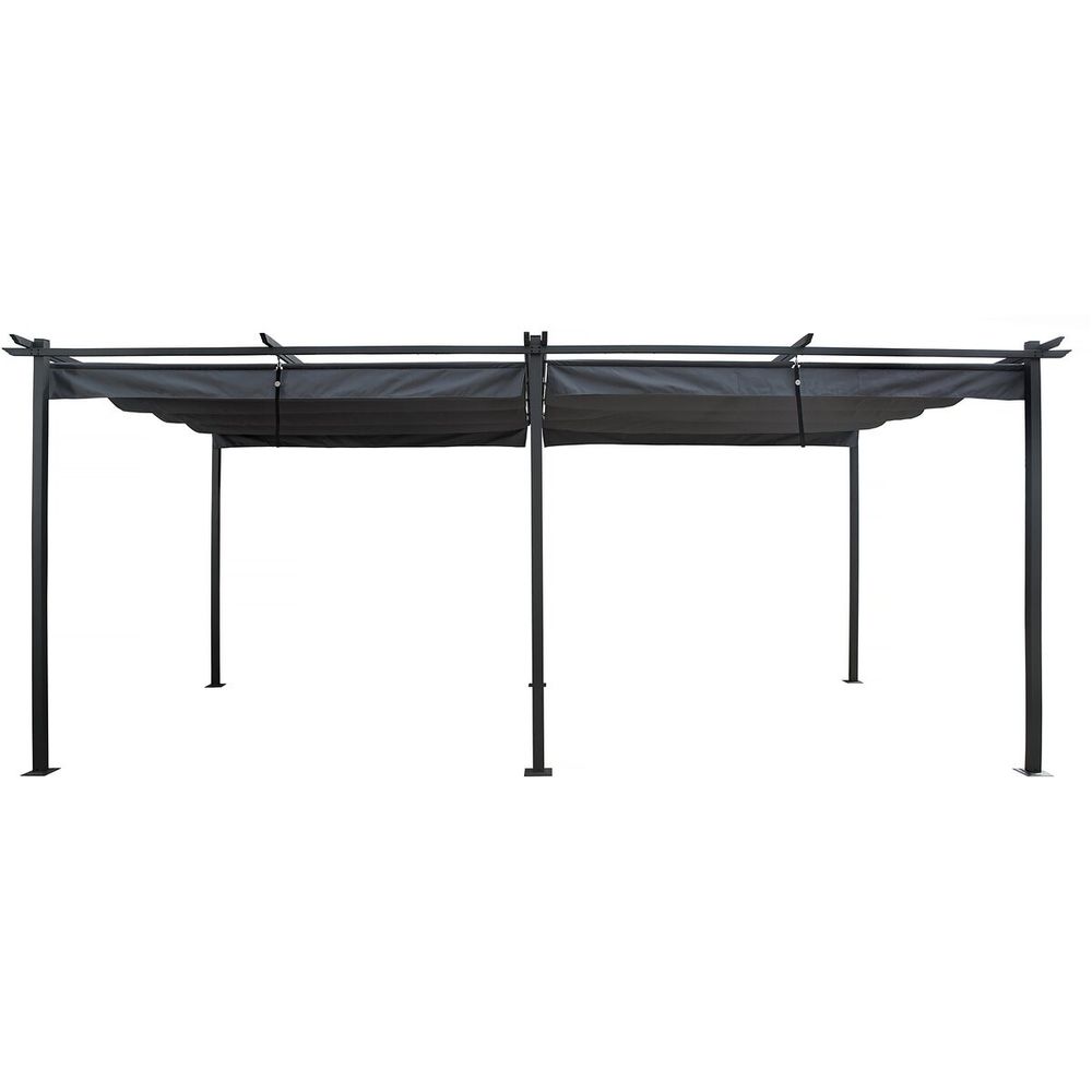 Pergola en métal avec toit rétractable - 3 x 6 m - anthracite