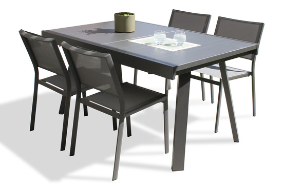 Ensemble repas stockholm 4 places en aluminium