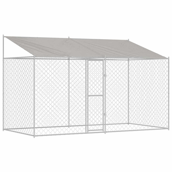 Cage pour chien 2 pcs argenté 400 x 200 x 258 cm acier et pe