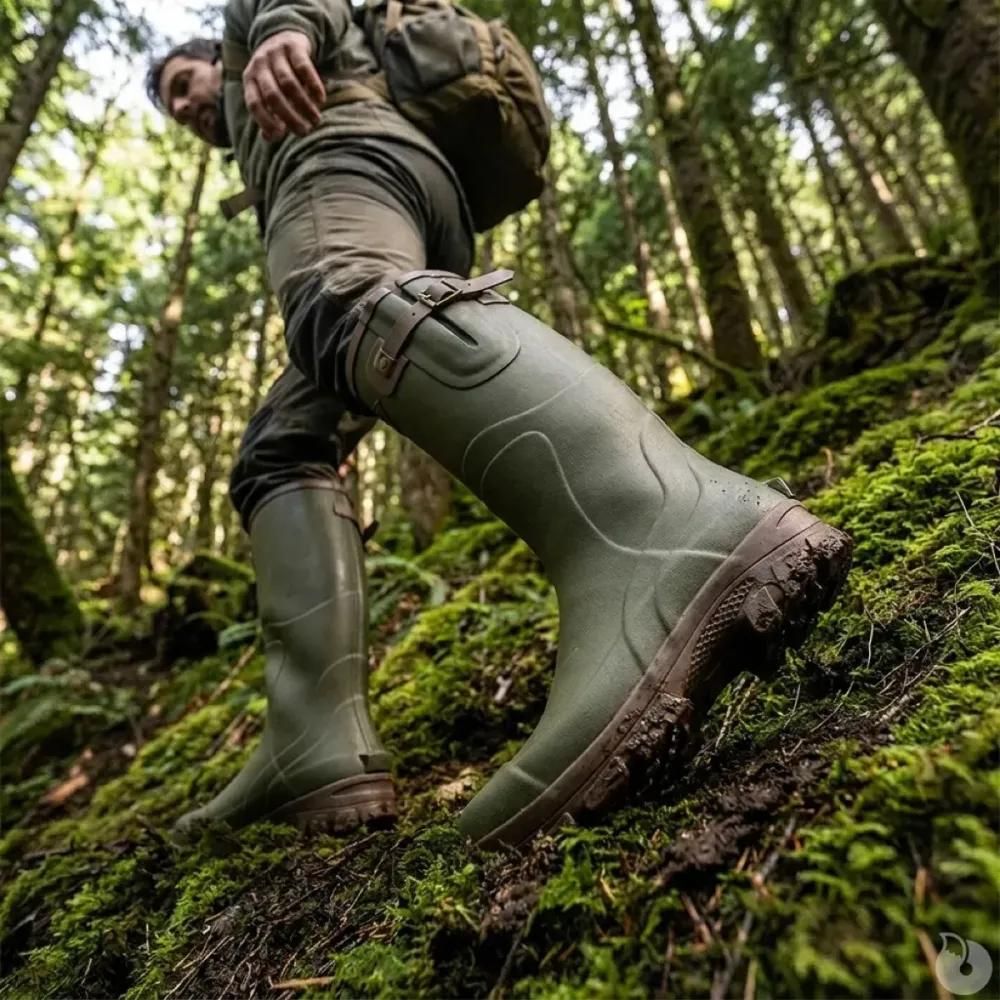 Bottes de chasse texas antidérapantes caoutchouc kaki 39 à 47