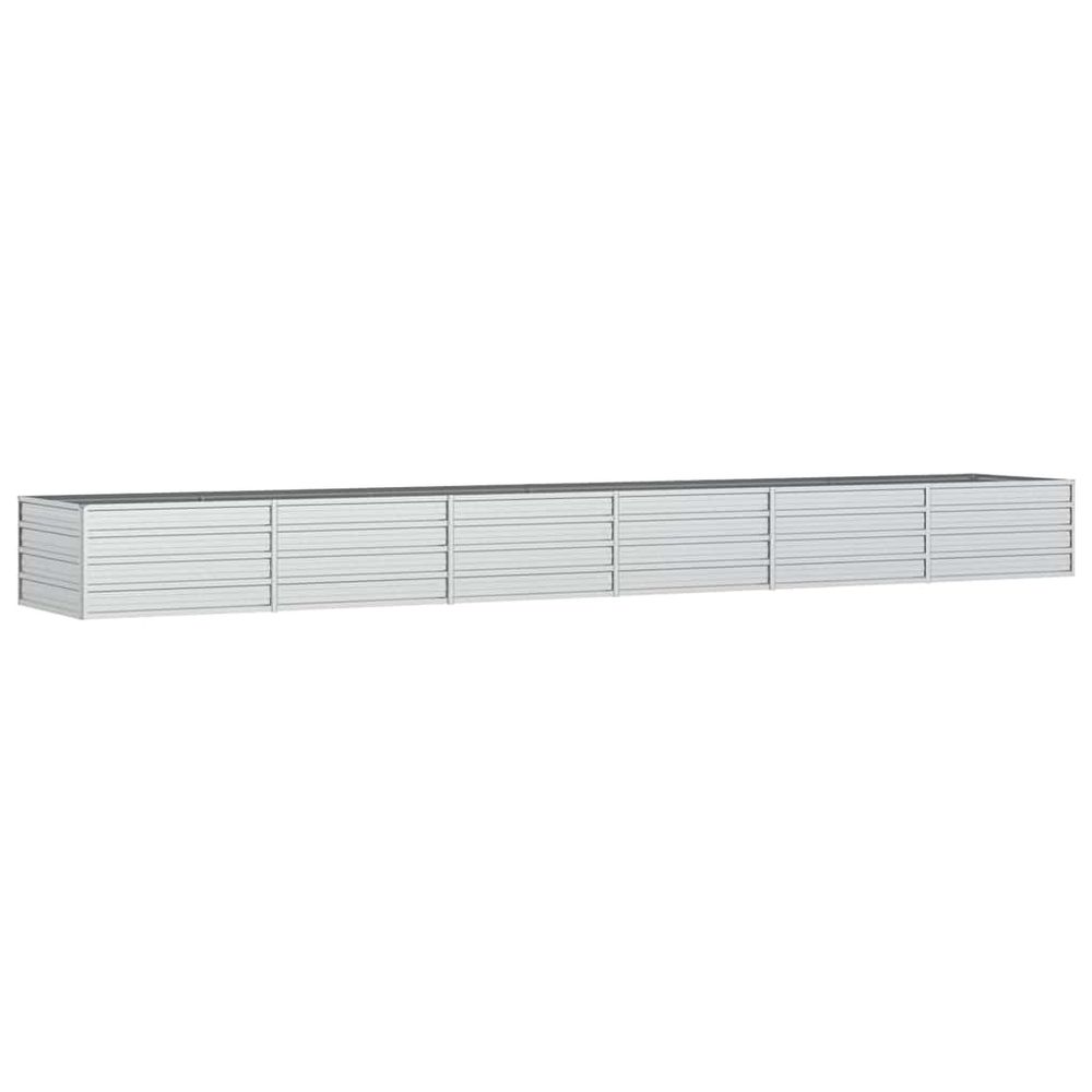 Lit surélevé de jardin 480x80x45 cm acier galvanisé argenté