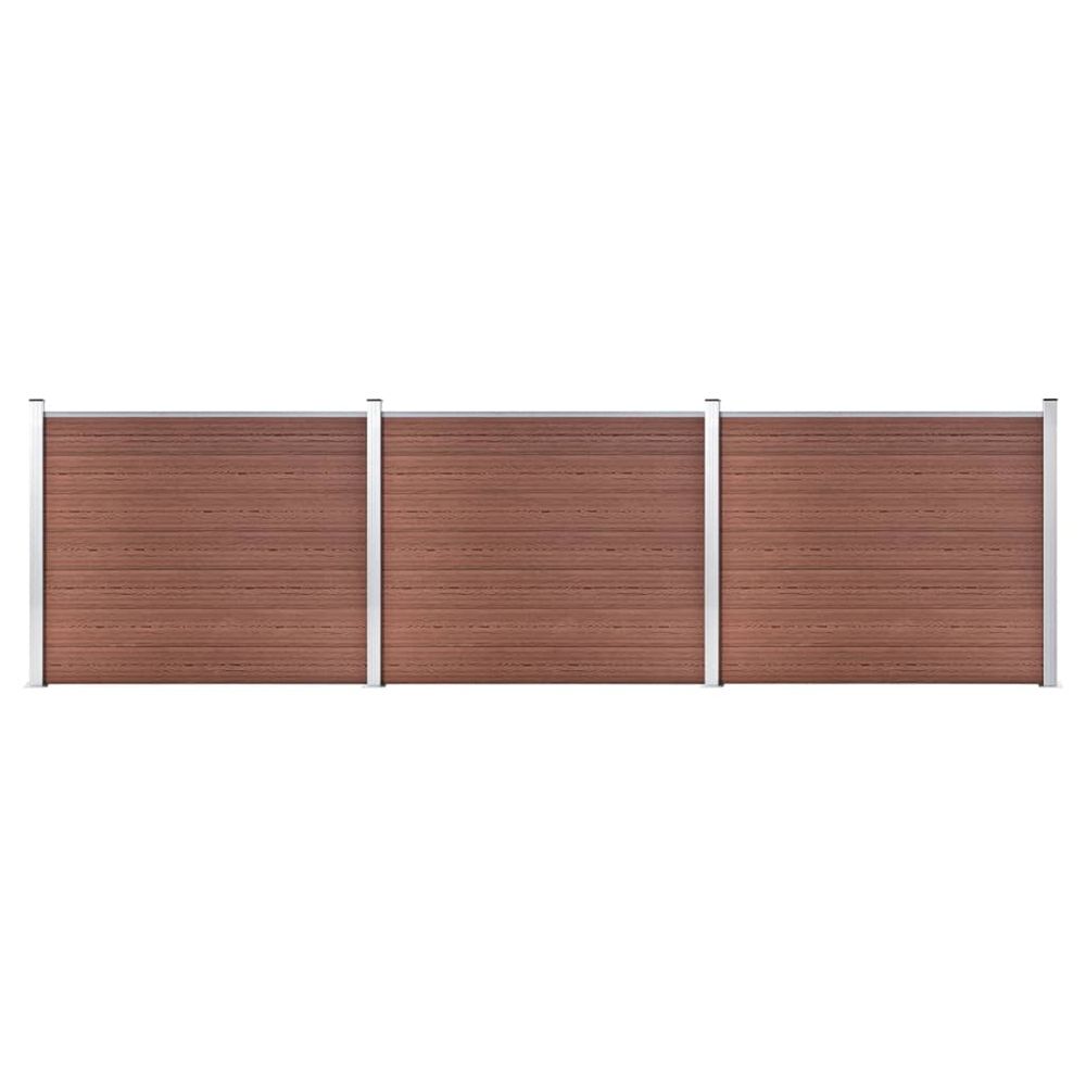 Ensemble de panneau de clôture wpc 526x146 cm marron