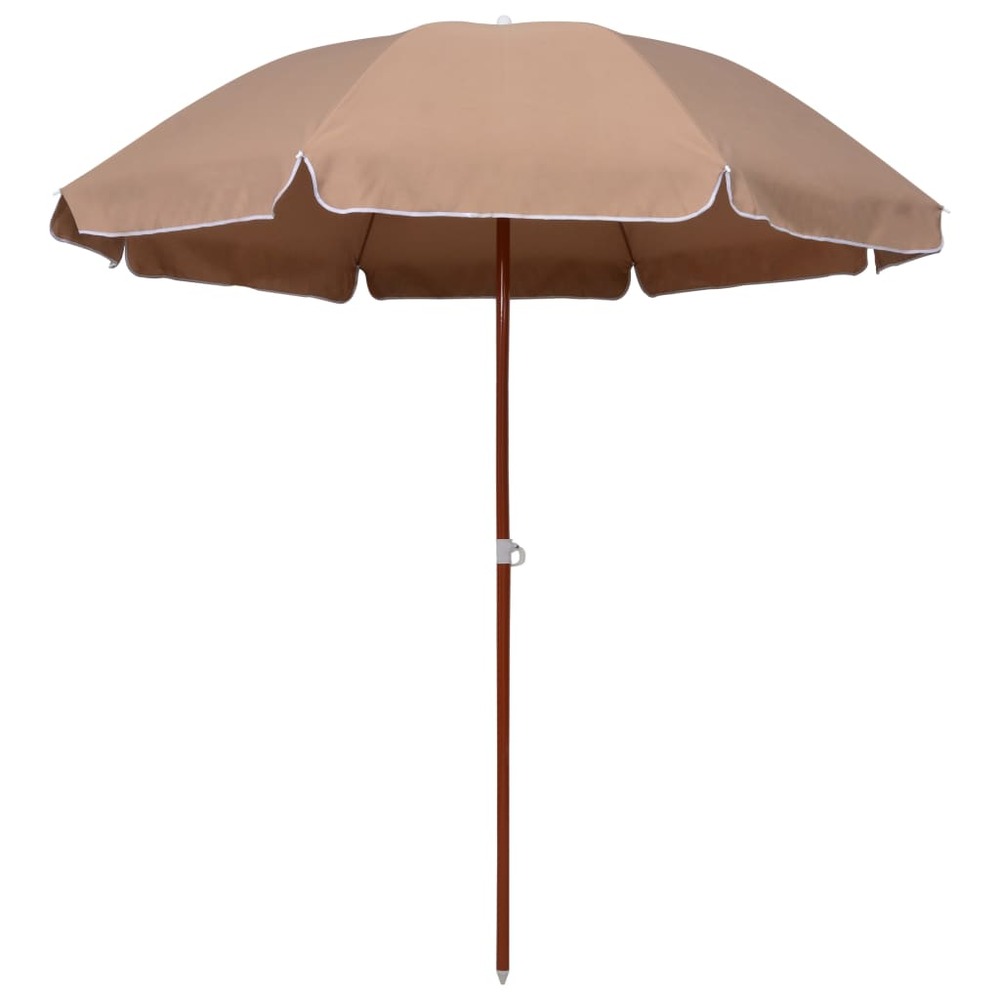 Parasol d'extérieur avec mât en acier 240 cm taupe