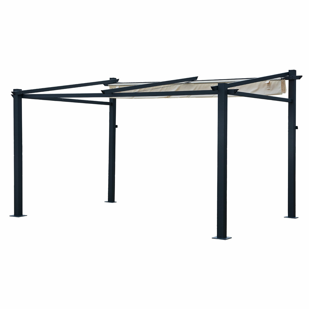 Pergola murale 3 × 4m fréjus beige - structure aluminium