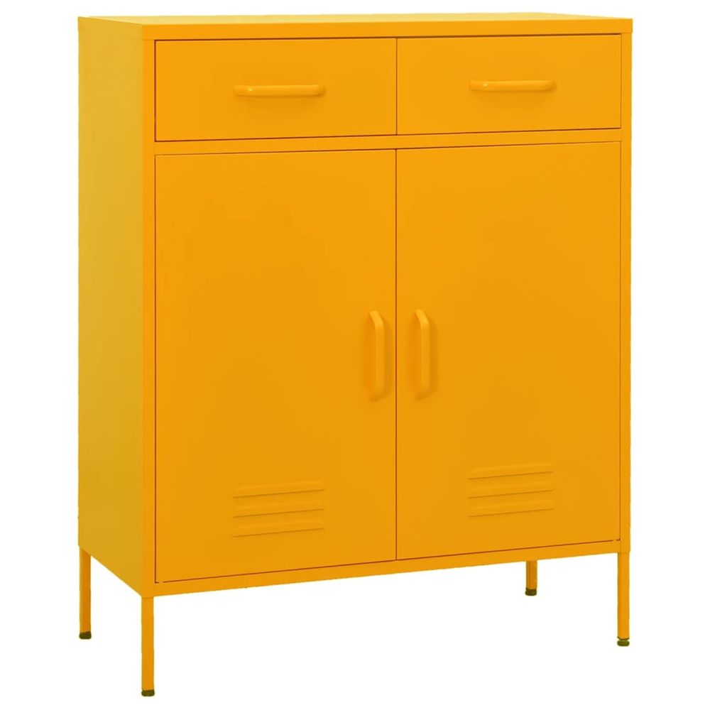 Armoire de rangement jaune moutarde 80x35x101,5 cm acier