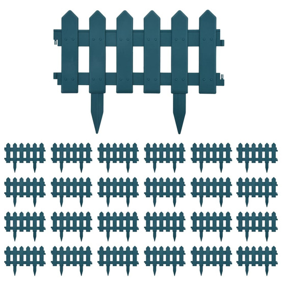 Bordures de pelouse 25 pcs vert 10 m pp