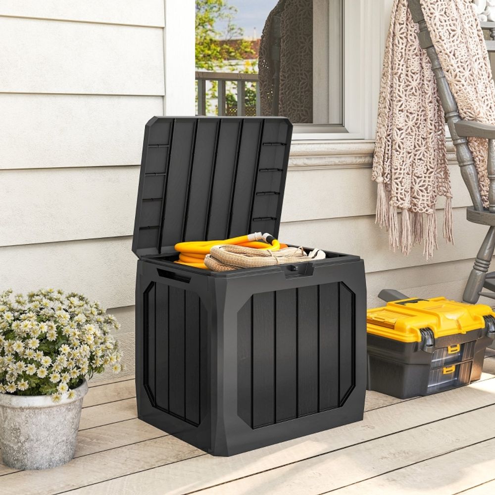 Coffre de rangement polypropylène jardin extérieur étanche verrouillable 121l noir - comfortxl outdoor living