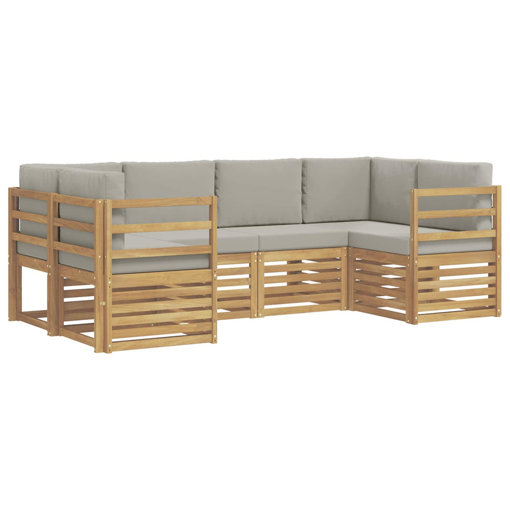 Ensemble de canapé d'angle 6 pcs blanc et gris clair