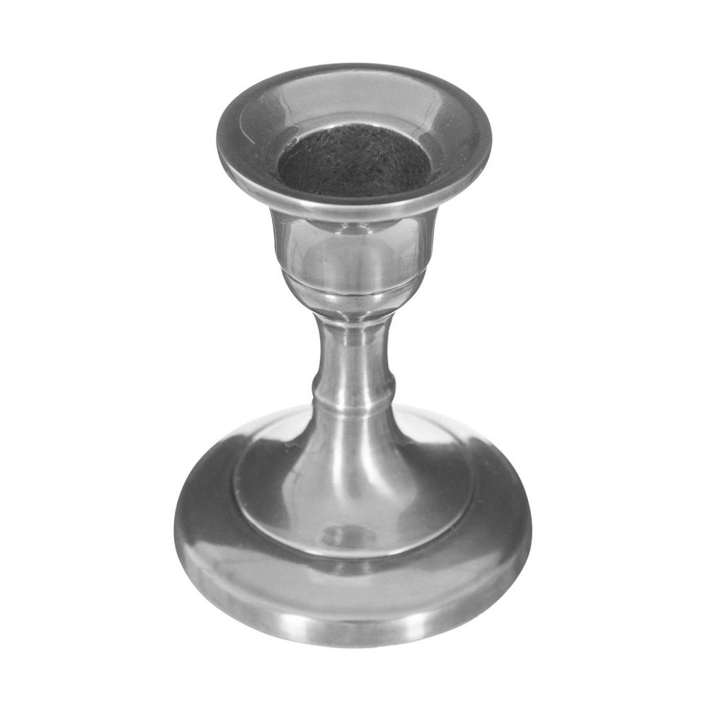 Bougeoir chandelier en métal argenté h 7,5 cm
