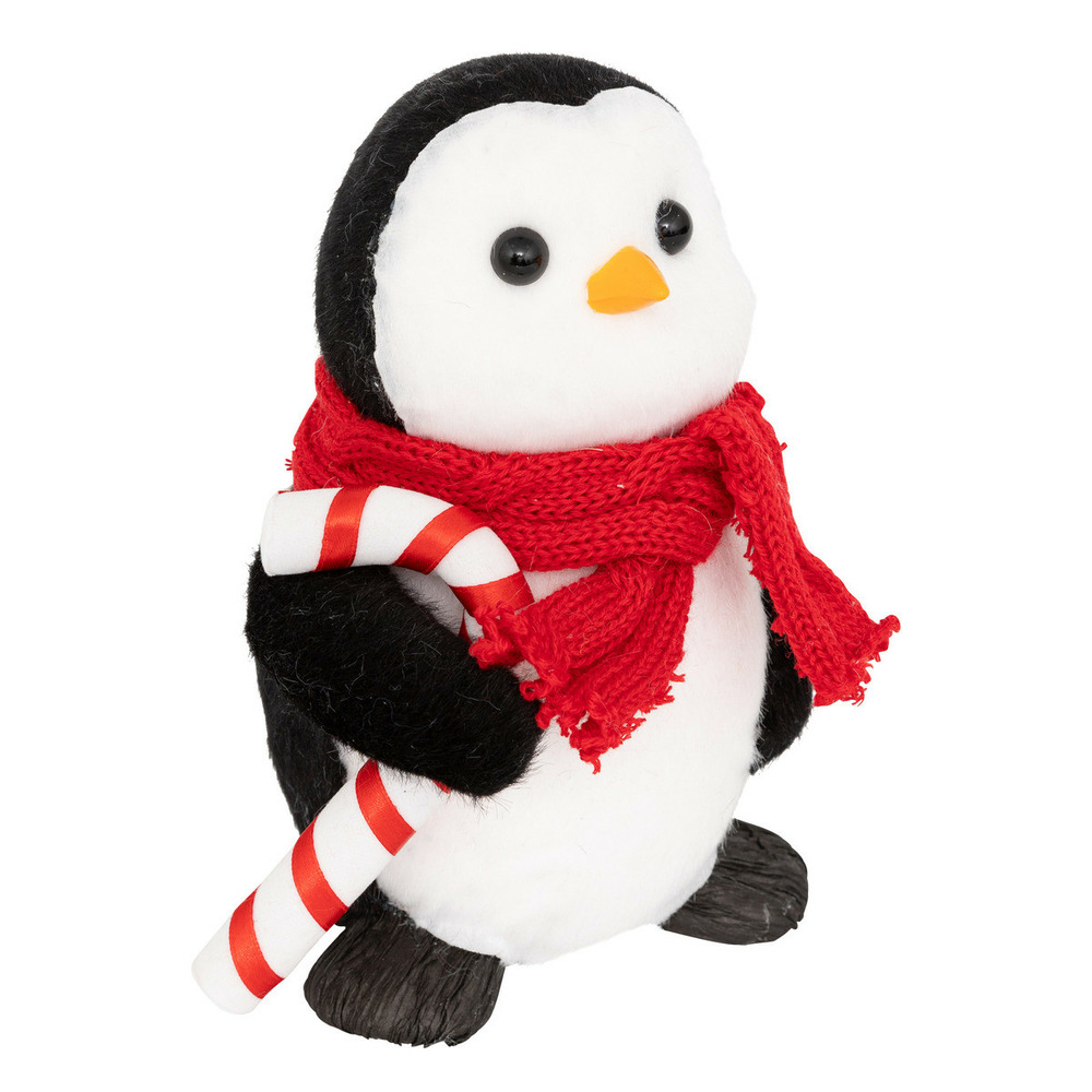 Déco de noël pingouin avec sucre d'orge h 19.5 cm