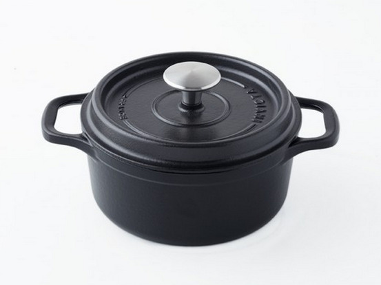 Cocotte ronde en fonte émaillée 32cm noir mat - puv402321