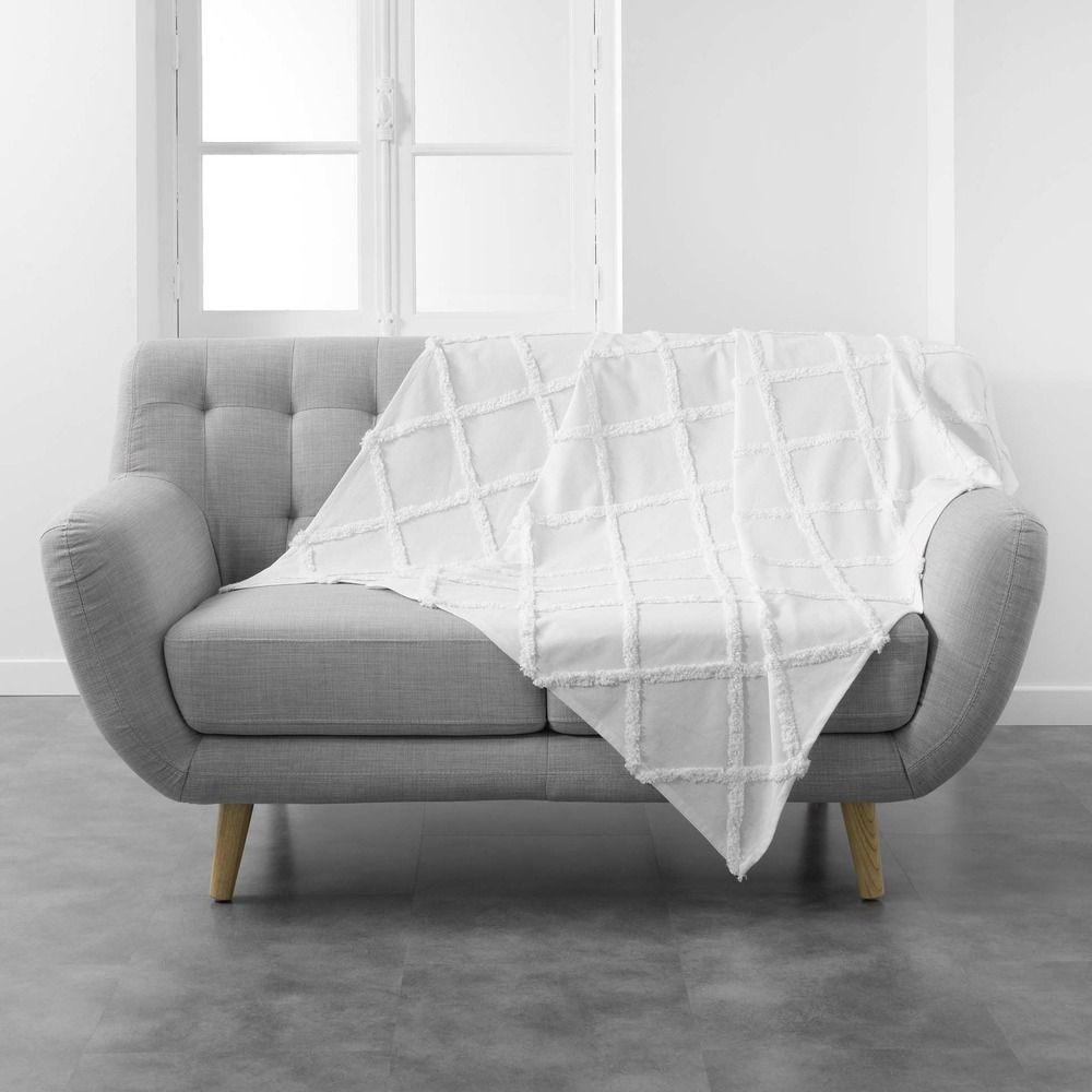 Plaid 125x150cm calyssa blanc