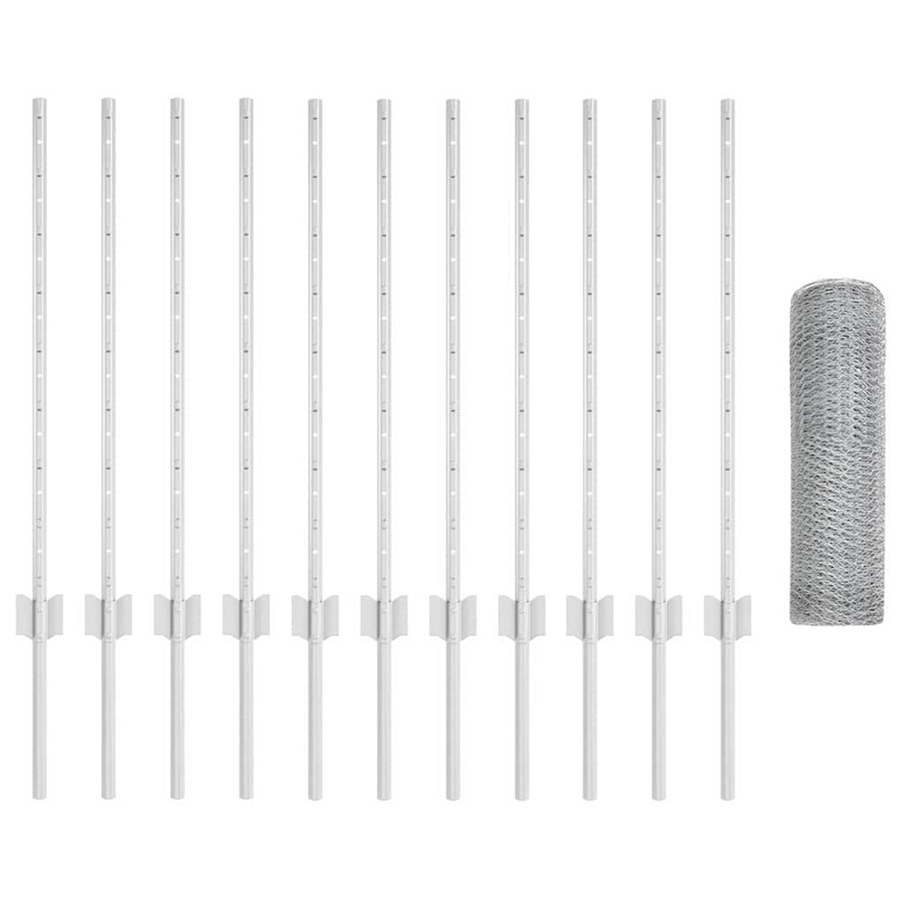 Clôture avec poteau argenté 0,8 x 25 m acier