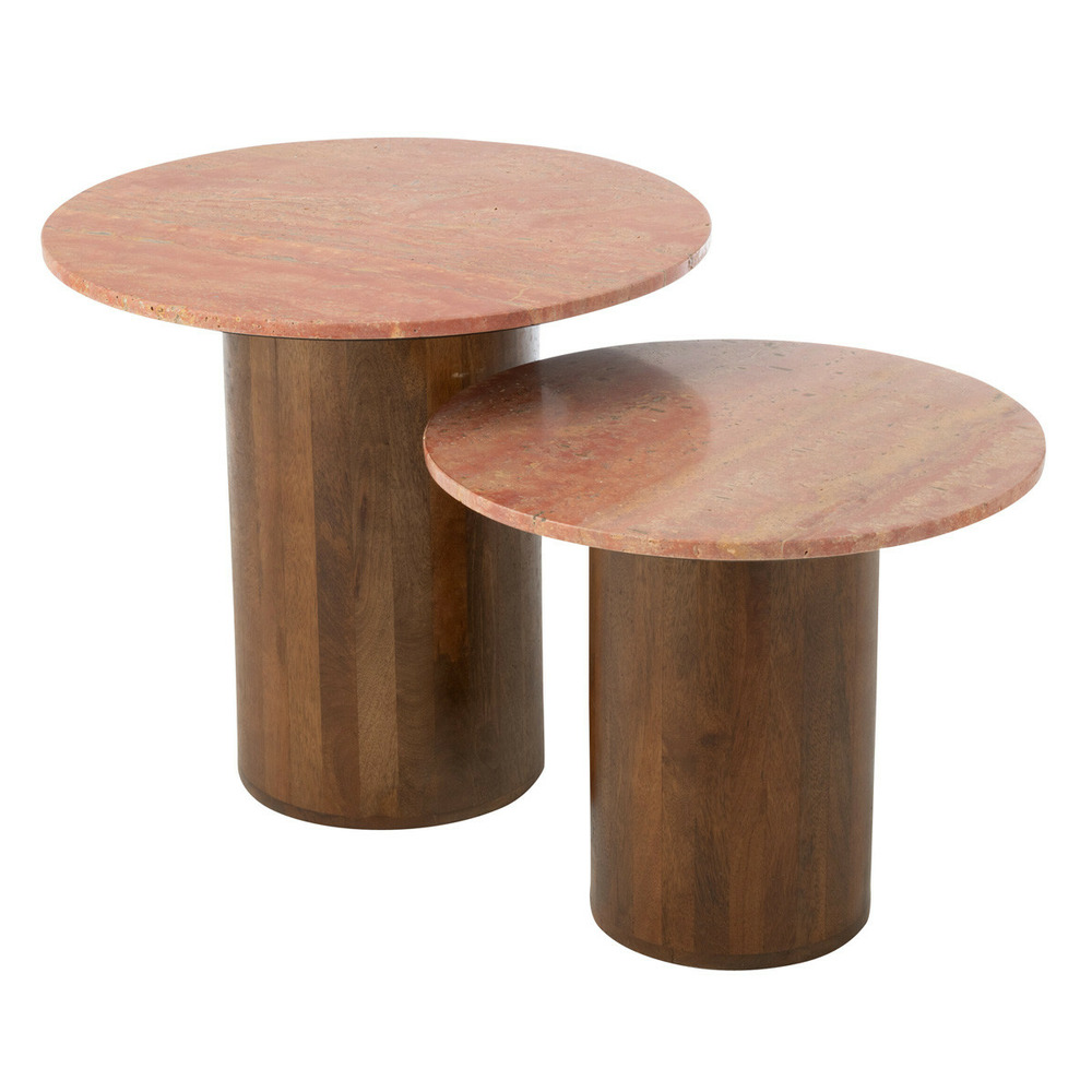 Lot de 2 tables basses en marbre 