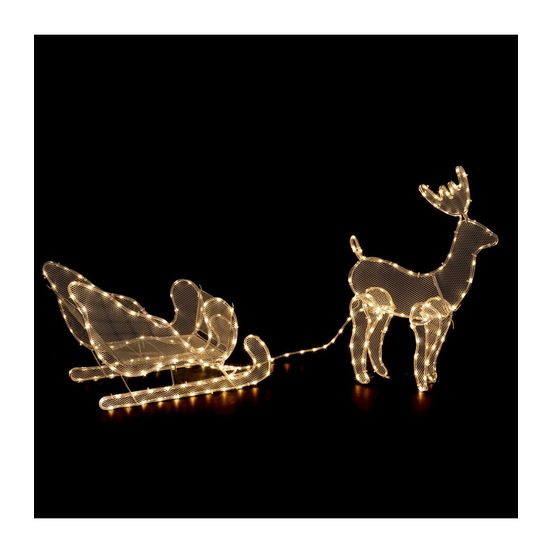 Déco extérieur intérieur traineau et renne en tube lumineux 240 led blanc chaud