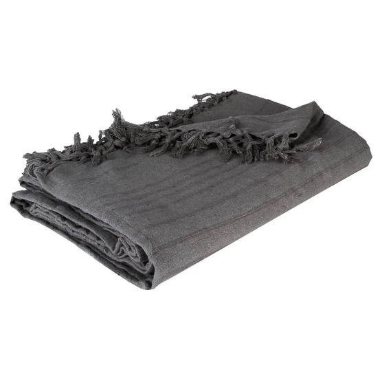 Plaid jeté de lit ou fauteuil raye en coton