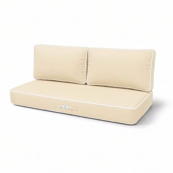Coussins salon jardin premium déhoussable 100x50cm jaune beurre