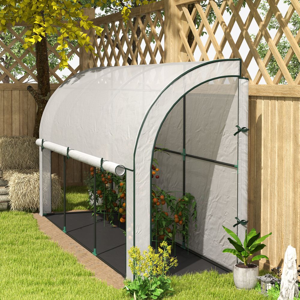 Serre de jardin adossée acier plastique balcons terrasses protection uv 200x80x157cm blanc - comfortxl outdoor living