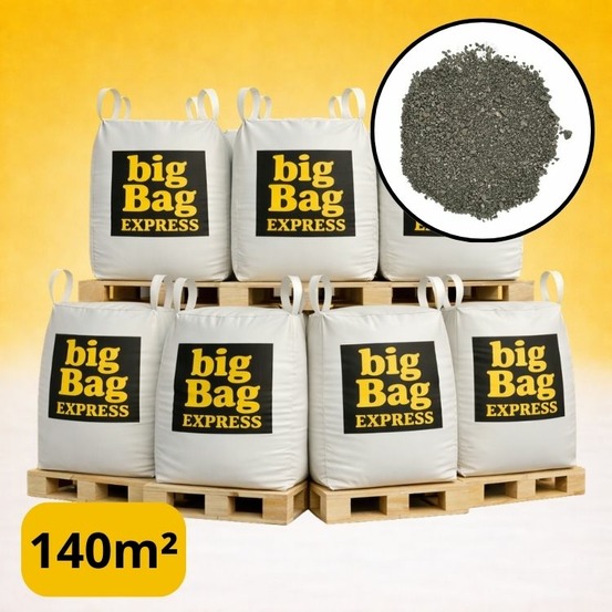 Pack 7 x big bag de +/- 1,5t ≃ 140m² sable lavé gris ø 0/4 mm - livraison premium