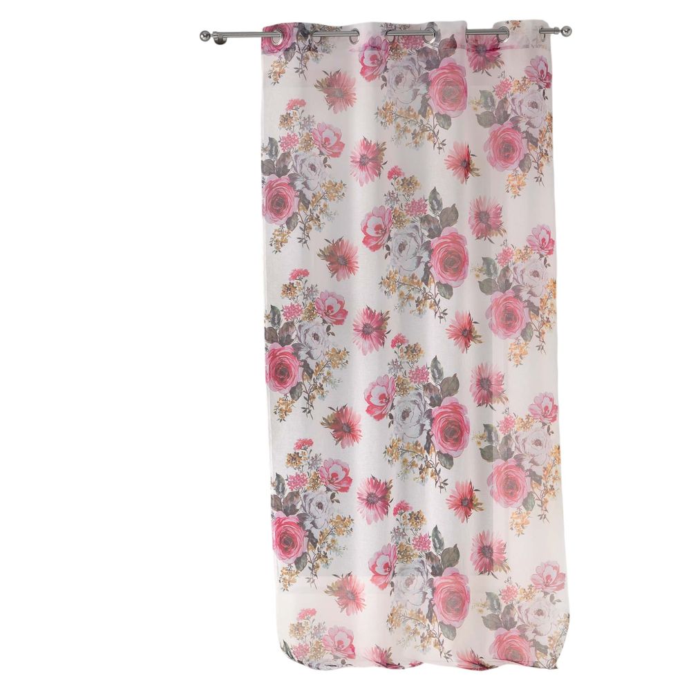 Panneau a oeillets rideau voile flowers