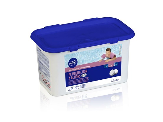 Chlore 4 actions sans acide borique 1 kg