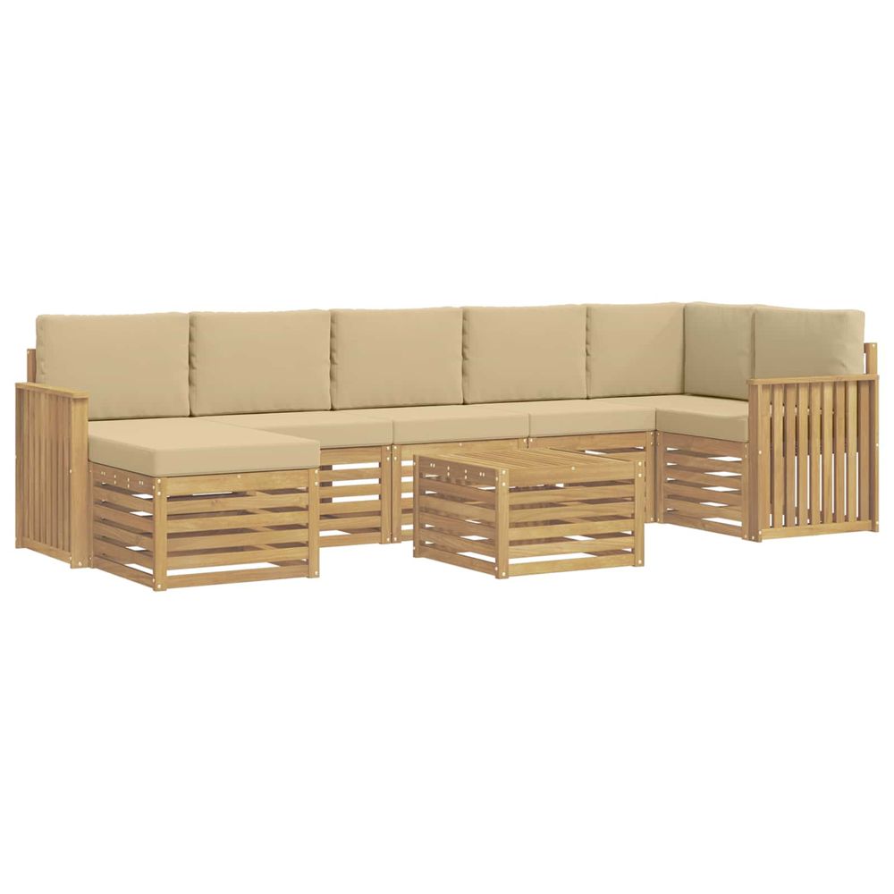 Ensemble de canapés d'extérieur 8 pc blanc et beige polyester