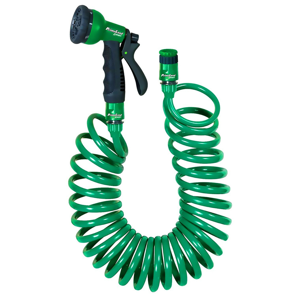 Kit tuyau à spirale pour arrosage, bmi, 15 m, vert/gris, arrosage jardin, pelouse