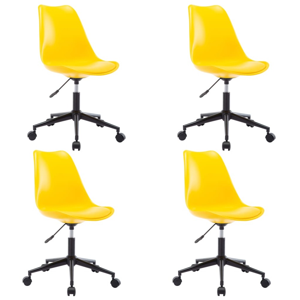 Chaises de salle à manger pivotantes 4 pcs jaune similicuir