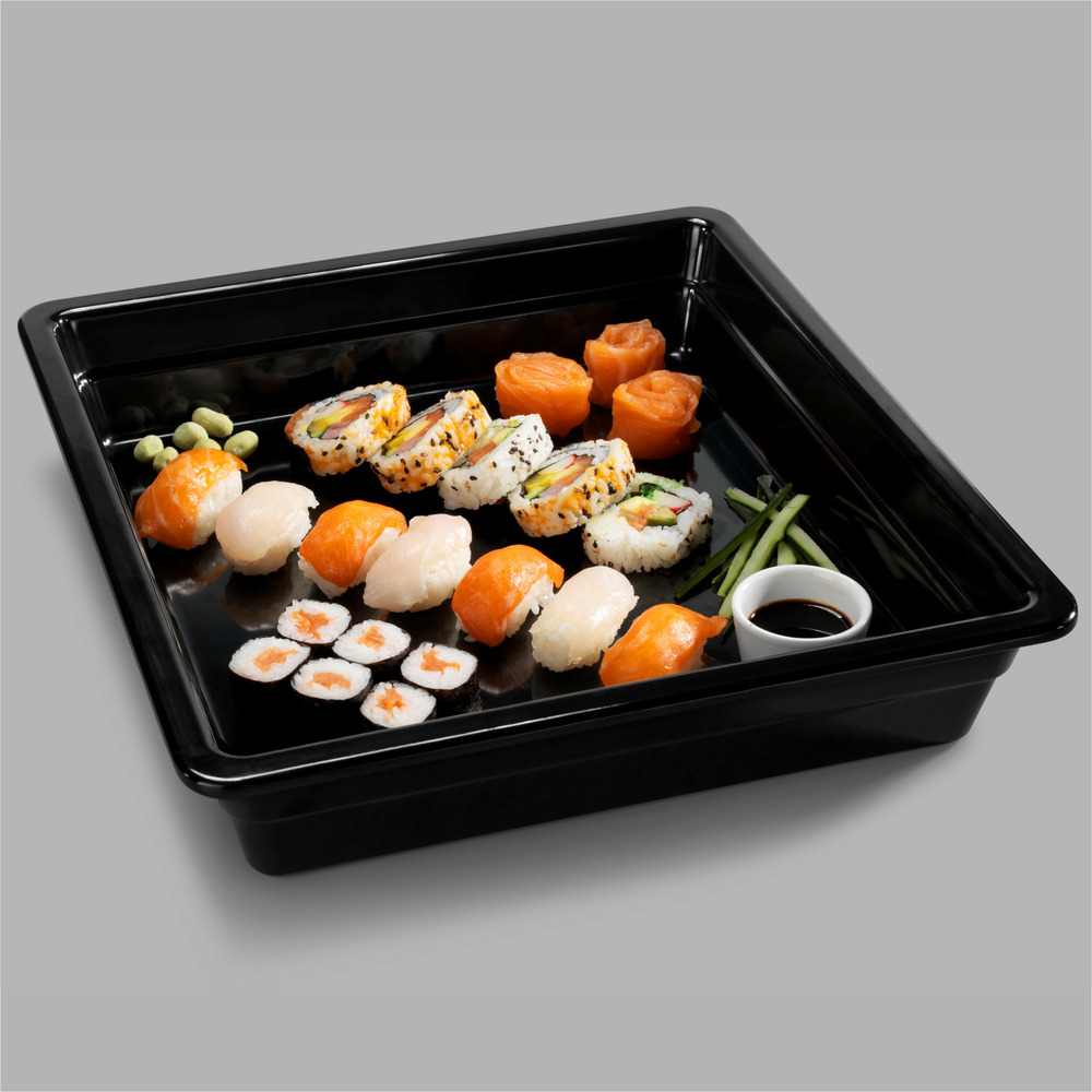 Plat en mélamine noir gn 2/3 - h 65 mm - pujadas