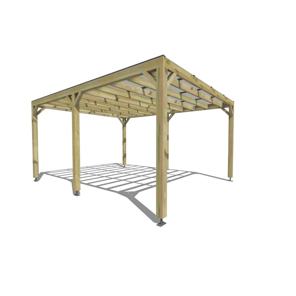 Pergola bois • 4m x 5m • indépendante • sens largeur • couverture étanche transparente incluse • livraison comprise