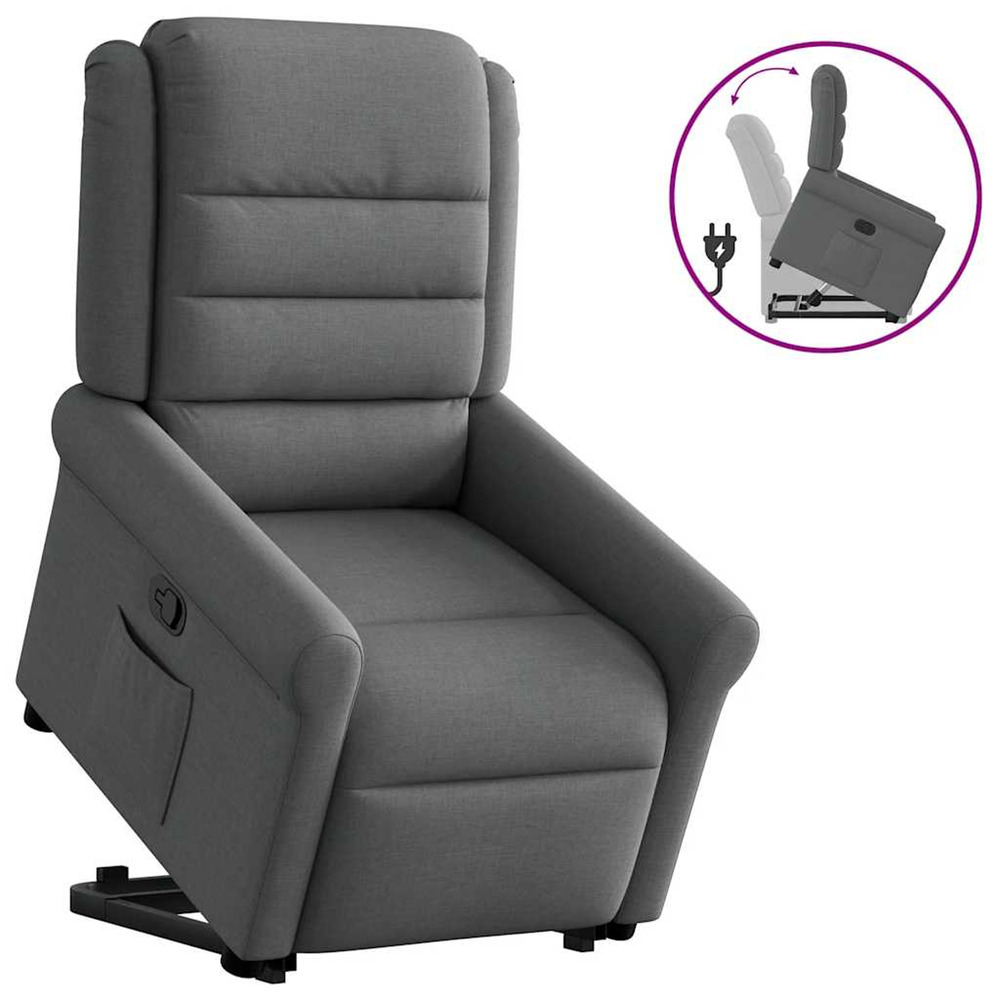 Fauteuil inclinable gris foncé tissu