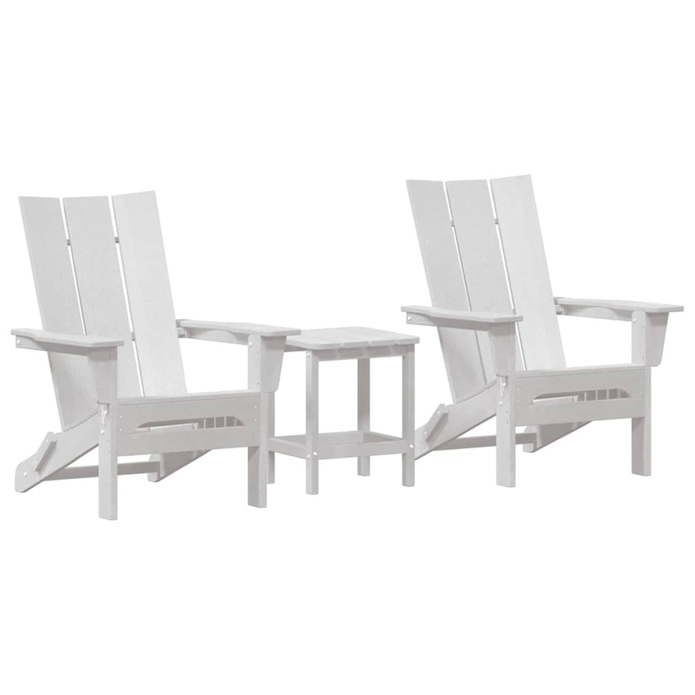Chaise de jardin 3 pcs blanc 80.5 x 74.5 x 92 cm polyéthylène