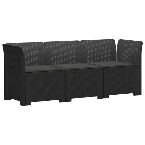 Canapé de jardin 3 places avec coussins look rattan pp