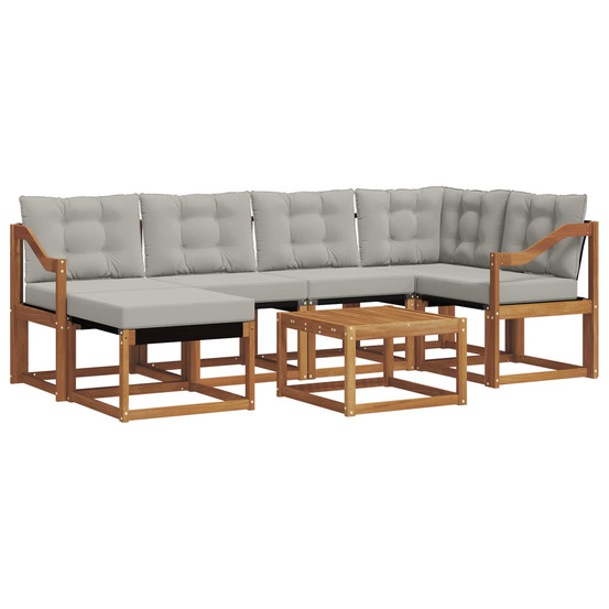 Ensemble de canapés d'extérieur 7 pcs gris naturel et clair