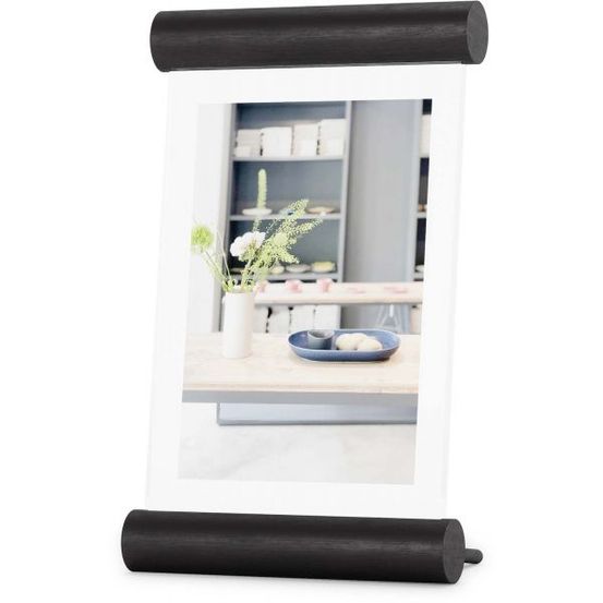 Cadre photo en bois 10 x 15 cm scroll noir