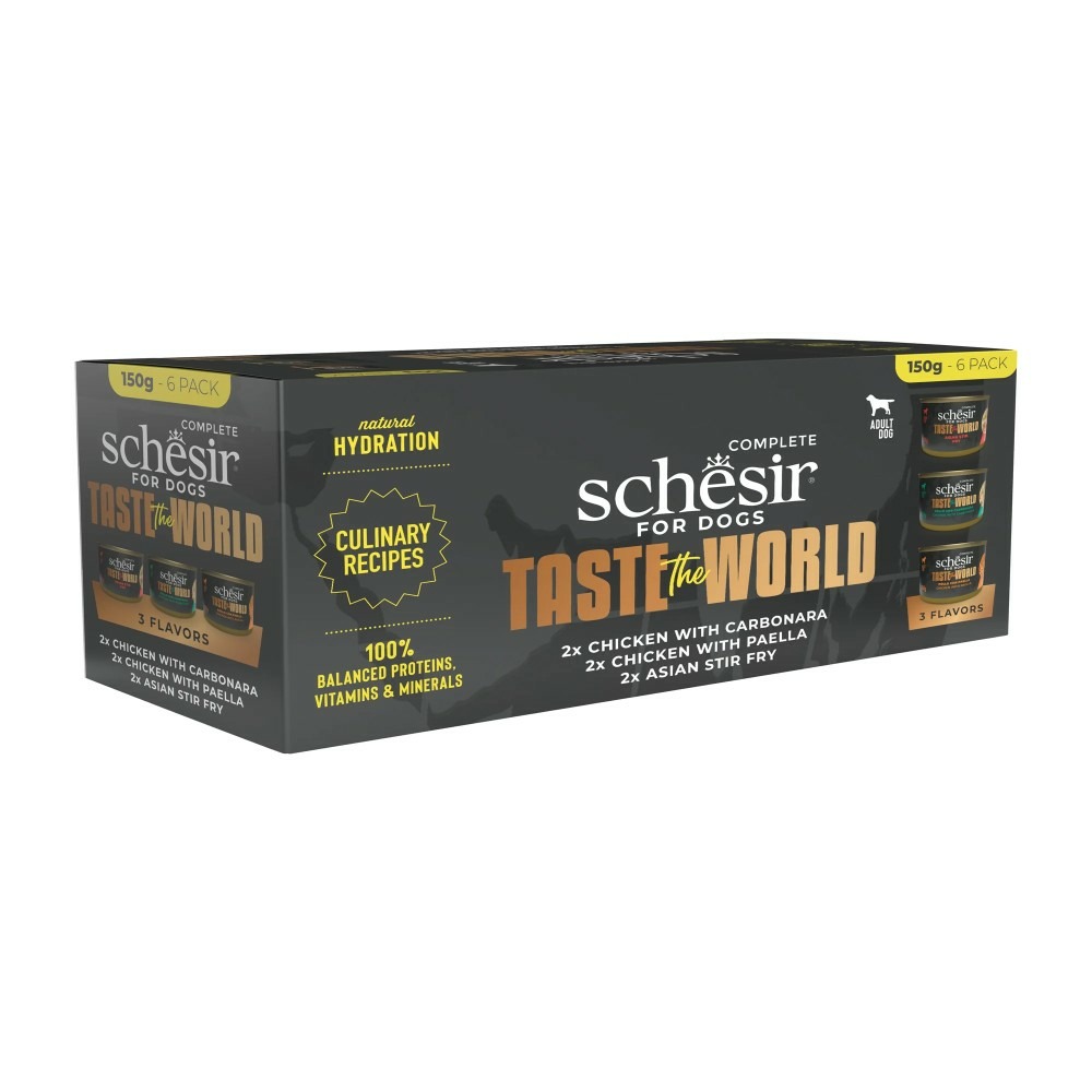 Schesir - pack variété taste the world chien pâtée 6x150 g