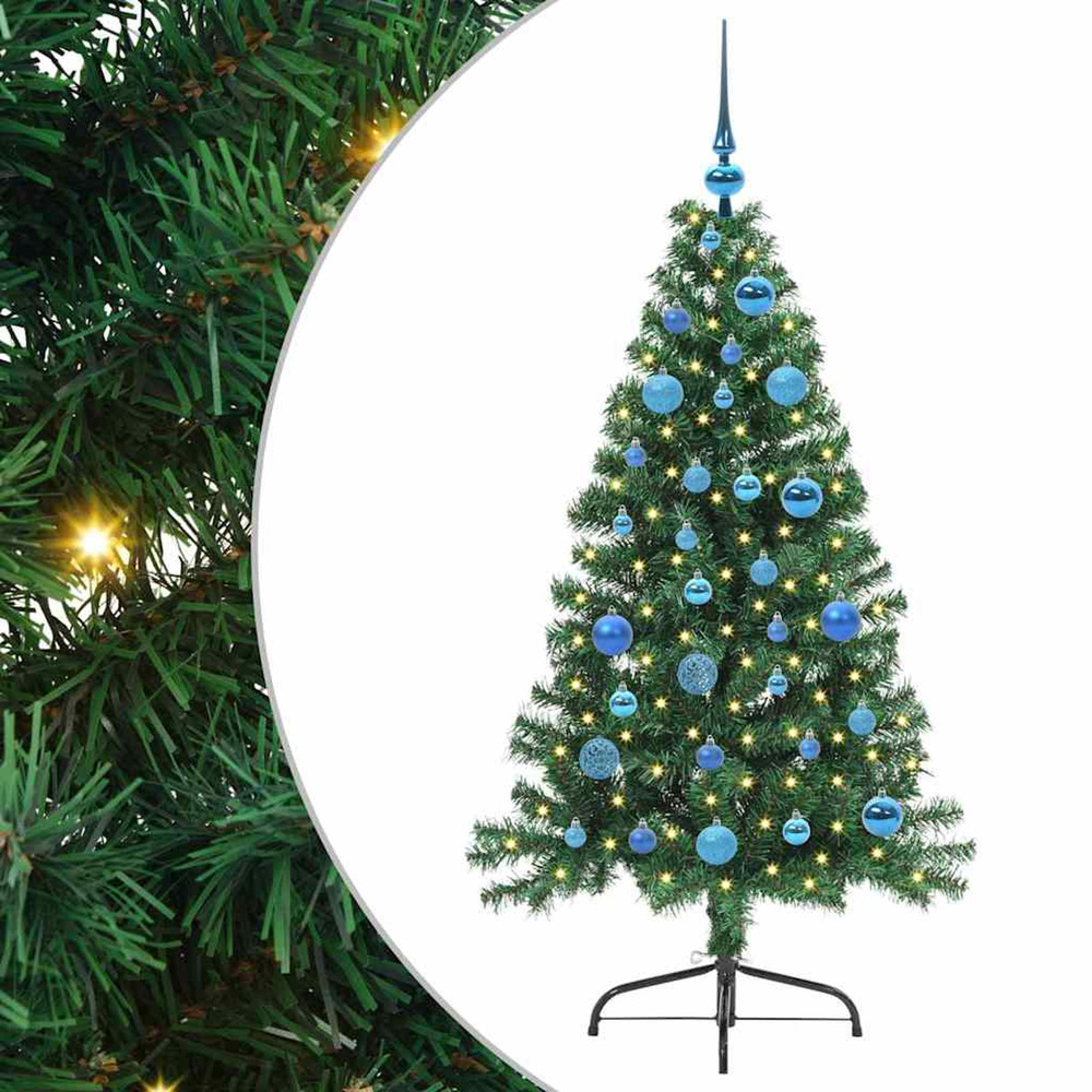 Sapin de noël artificiel pré-éclairé vert 150 cm pvc