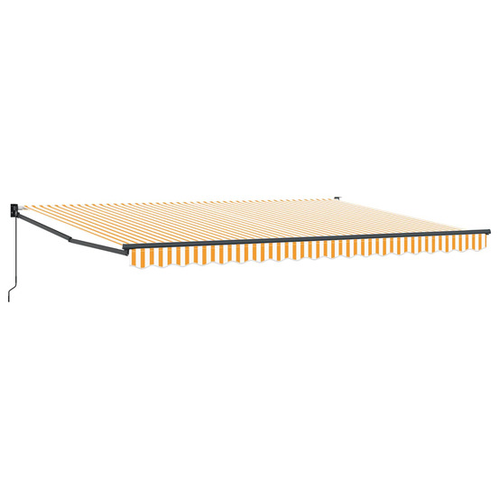 Auvent rétractable jaune et blanc 4 x 2 m