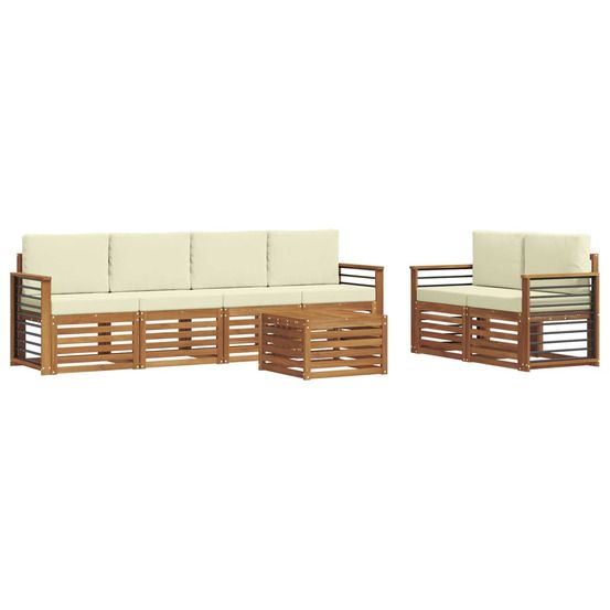 Ensemble de canapés d'extérieur 7 pc naturel et crème