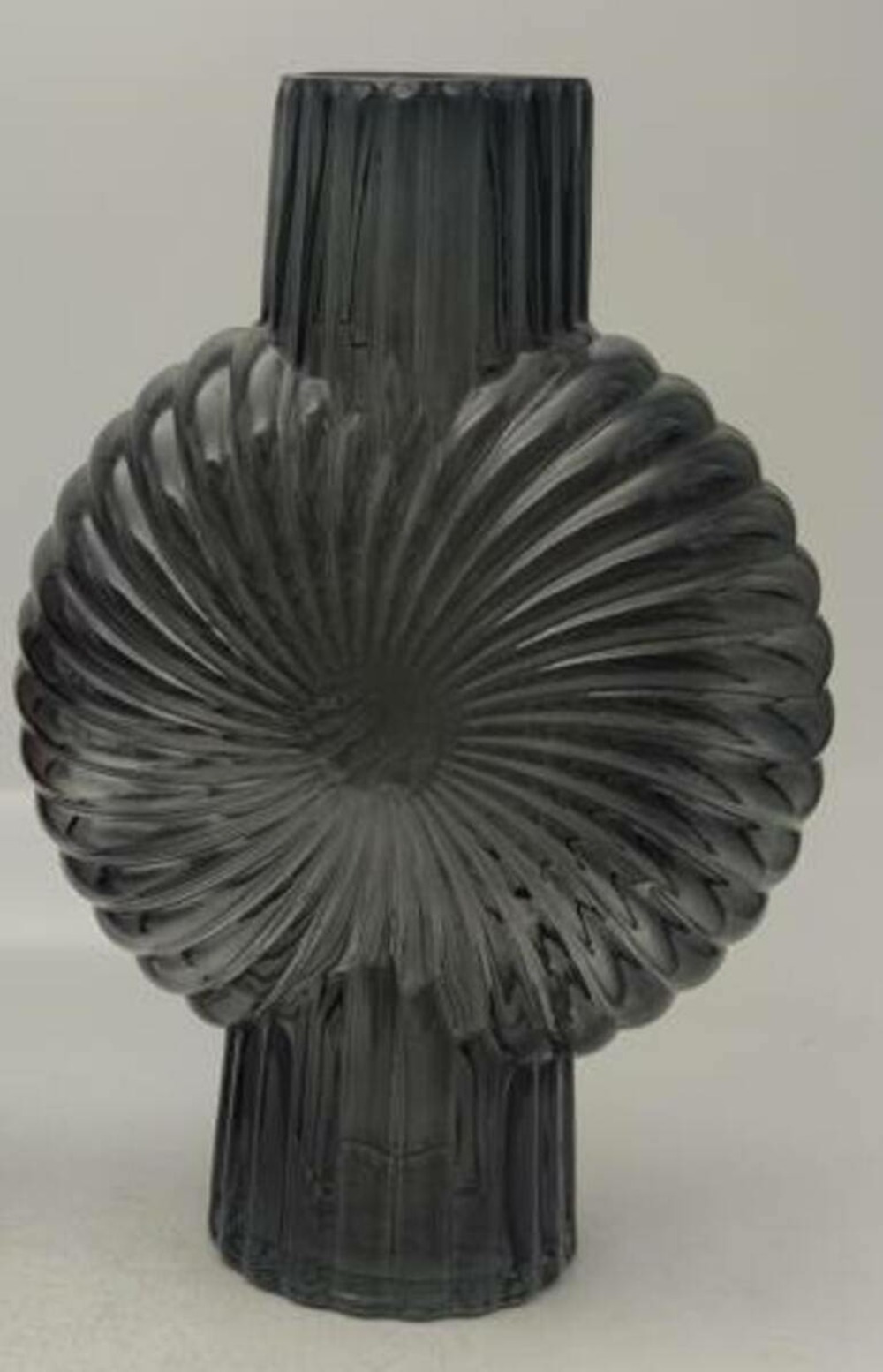 Vase "coquillage" en verre h32cm gris