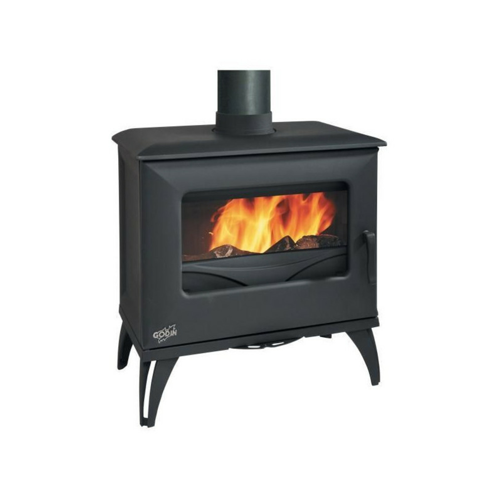 Poêle à bois-le cube-6,5 kw-peint anthracite godin - 388117