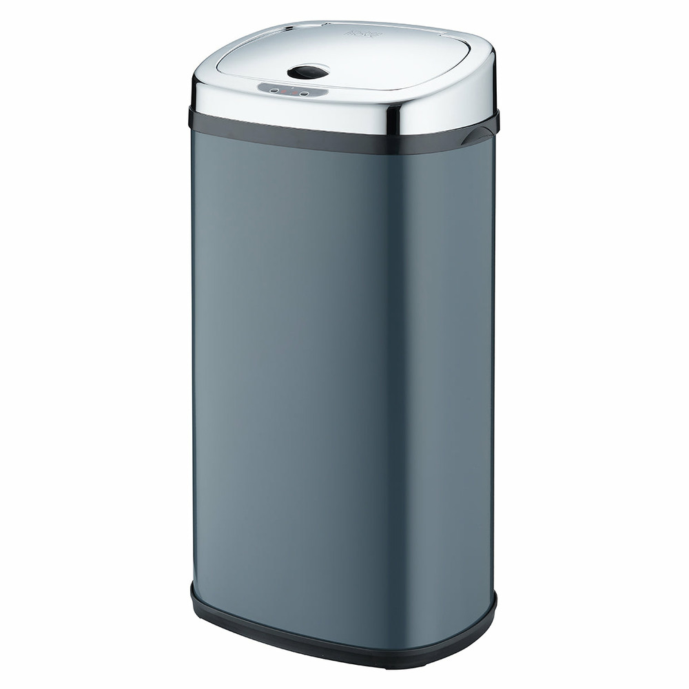 Poubelle de cuisine automatique largo gris acier inoxydable 42l