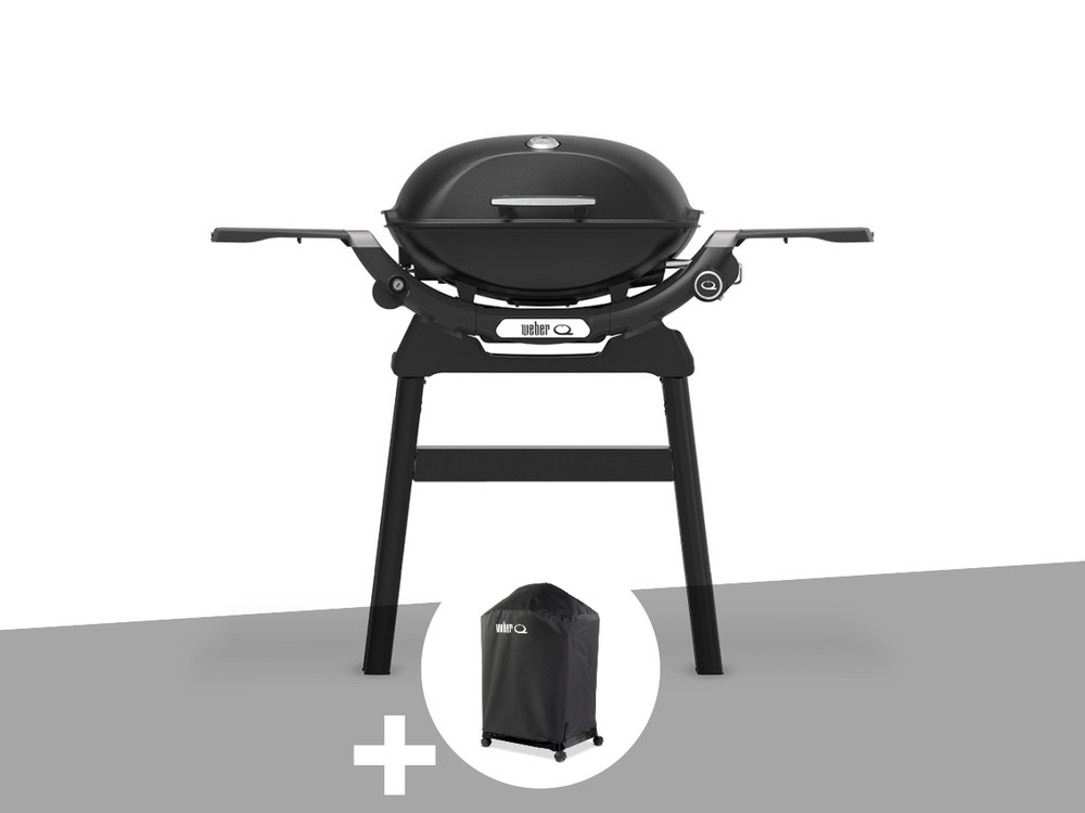 Barbecue à gaz q 2200n noir avec pied + housse