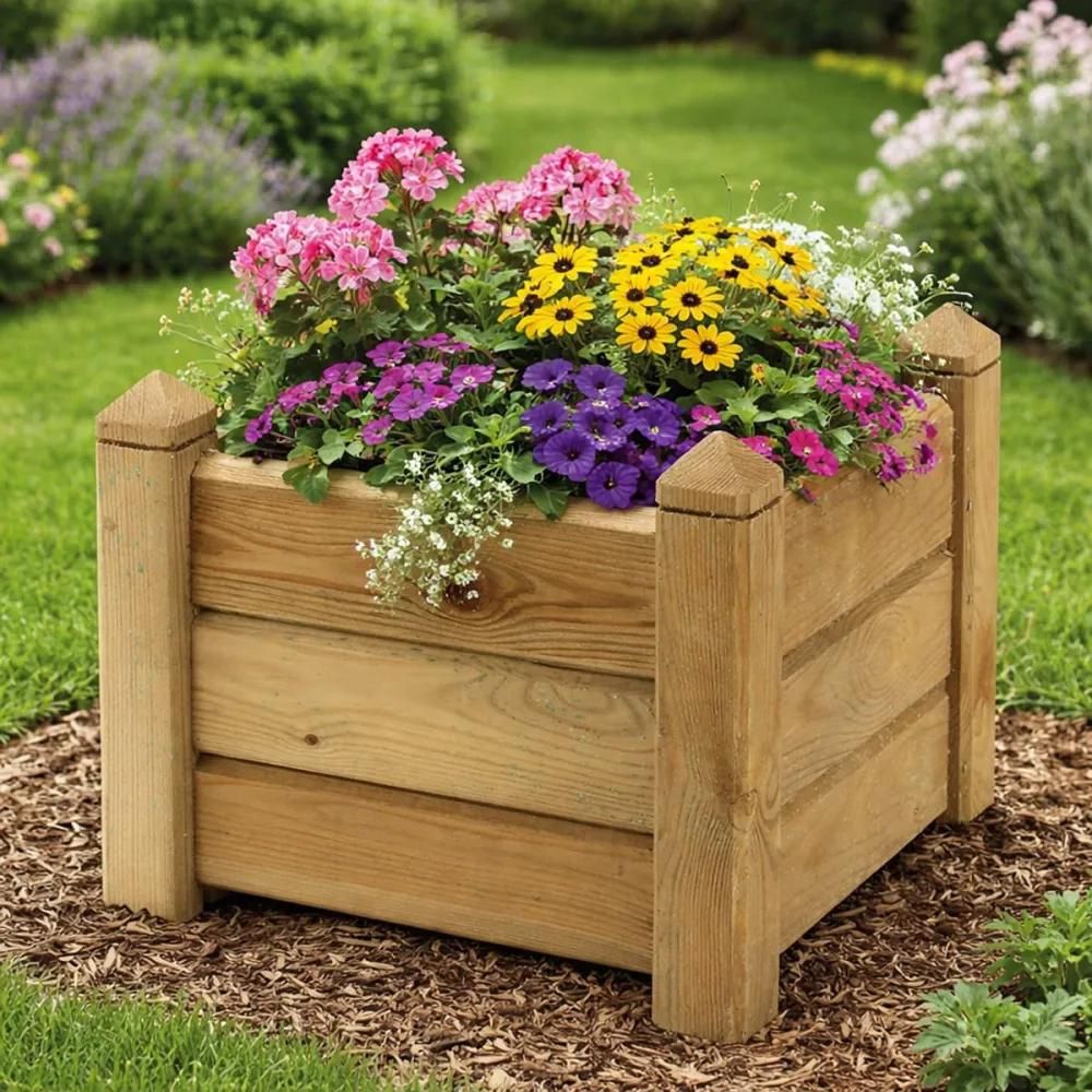 Jardinière carrée bois 30x30 / h 30 cm