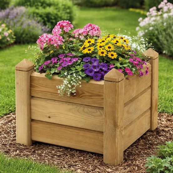 Jardinière carrée bois 30x30 / h 30 cm