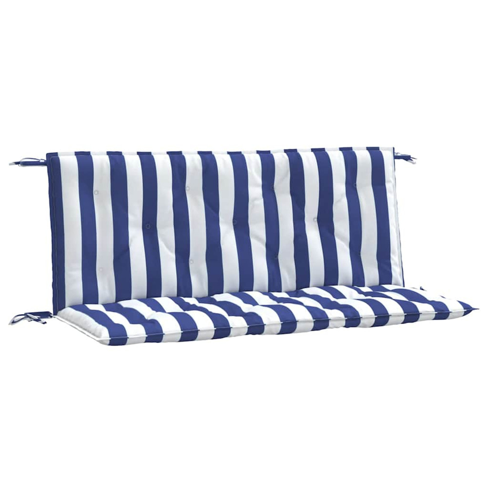 Coussins de banc de jardin lot de 2 rayures bleues et blanches
