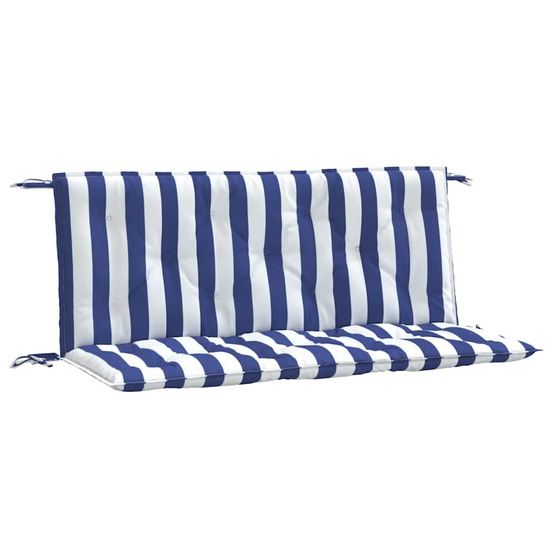 Coussins de banc de jardin lot de 2 rayures bleues et blanches