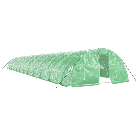 Serre avec cadre en acier vert 120 m² 24x5x2,3 m